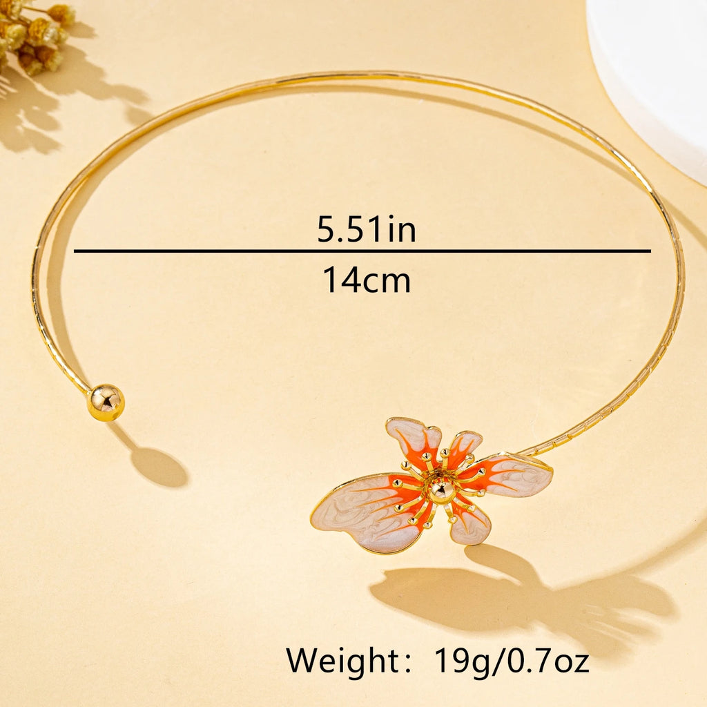 Romantic Flower Torque Necklace