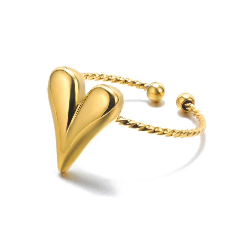 Luxury Gold Stainless Steel Ring for Women