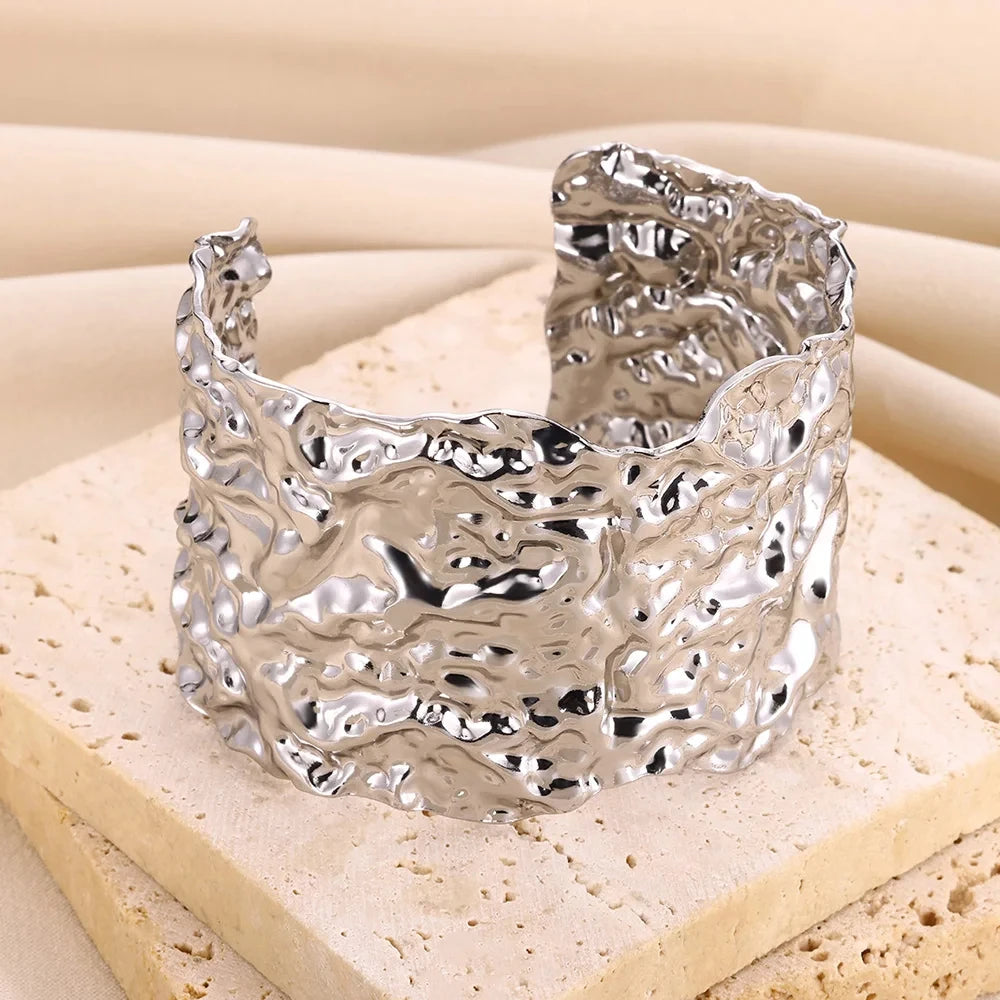 Classic Gold Stainless Steel Cuff Bracelet