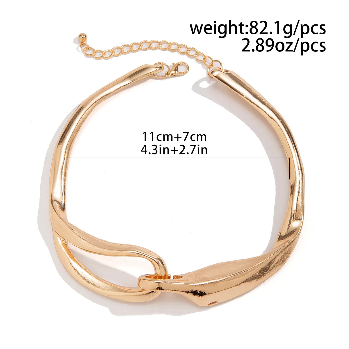 Y2K Bold Link Statement Necklace