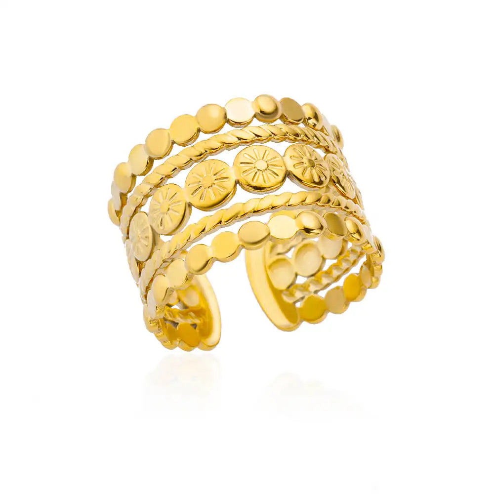 Luxury Gold Stainless Steel Ring for Women