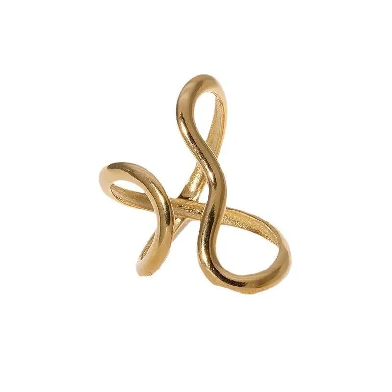 18K Gold Plated Geometric Stainless Steel Ring