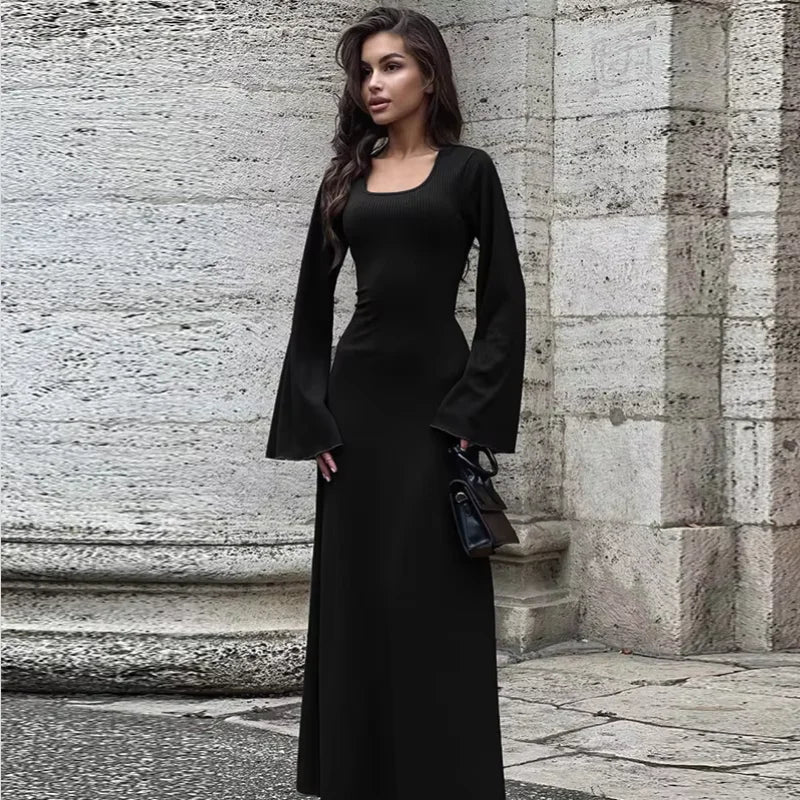 Refined Slim Ankle-Length Statement Dress