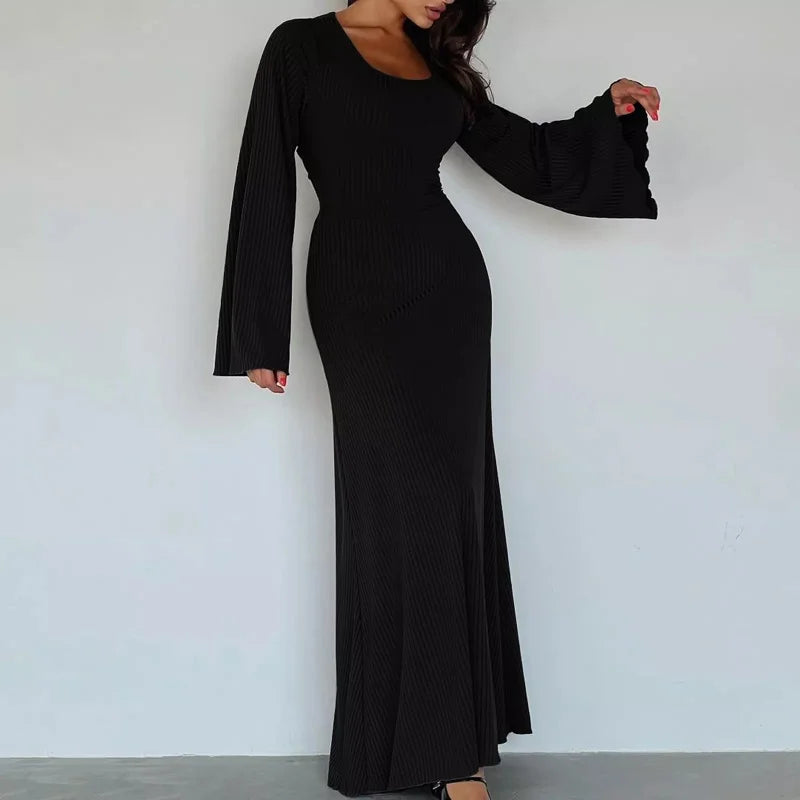 Refined Slim Ankle-Length Statement Dress
