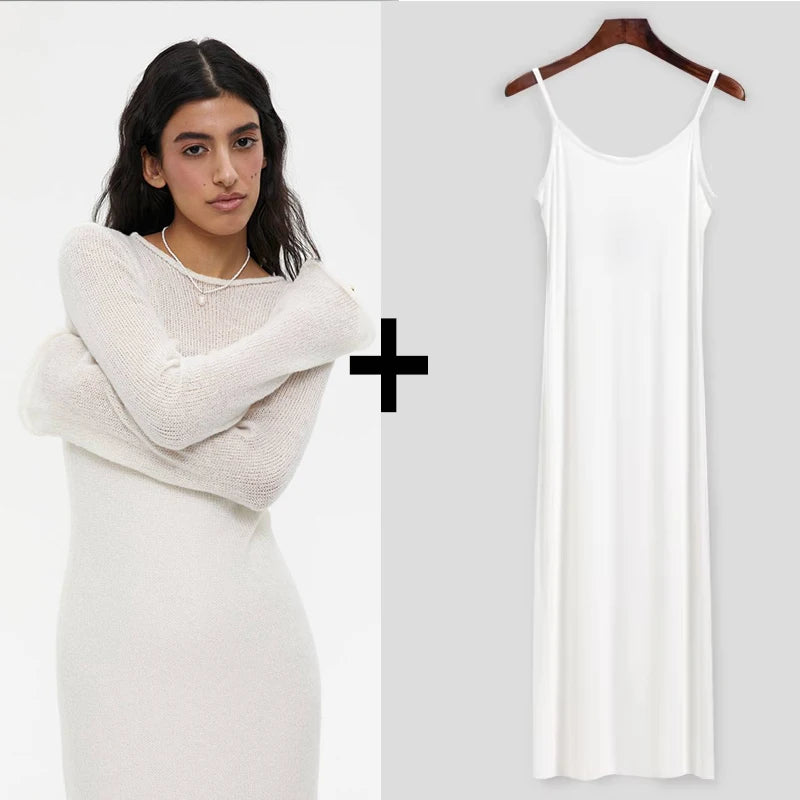 Urban Elegance Knit Midi Dress