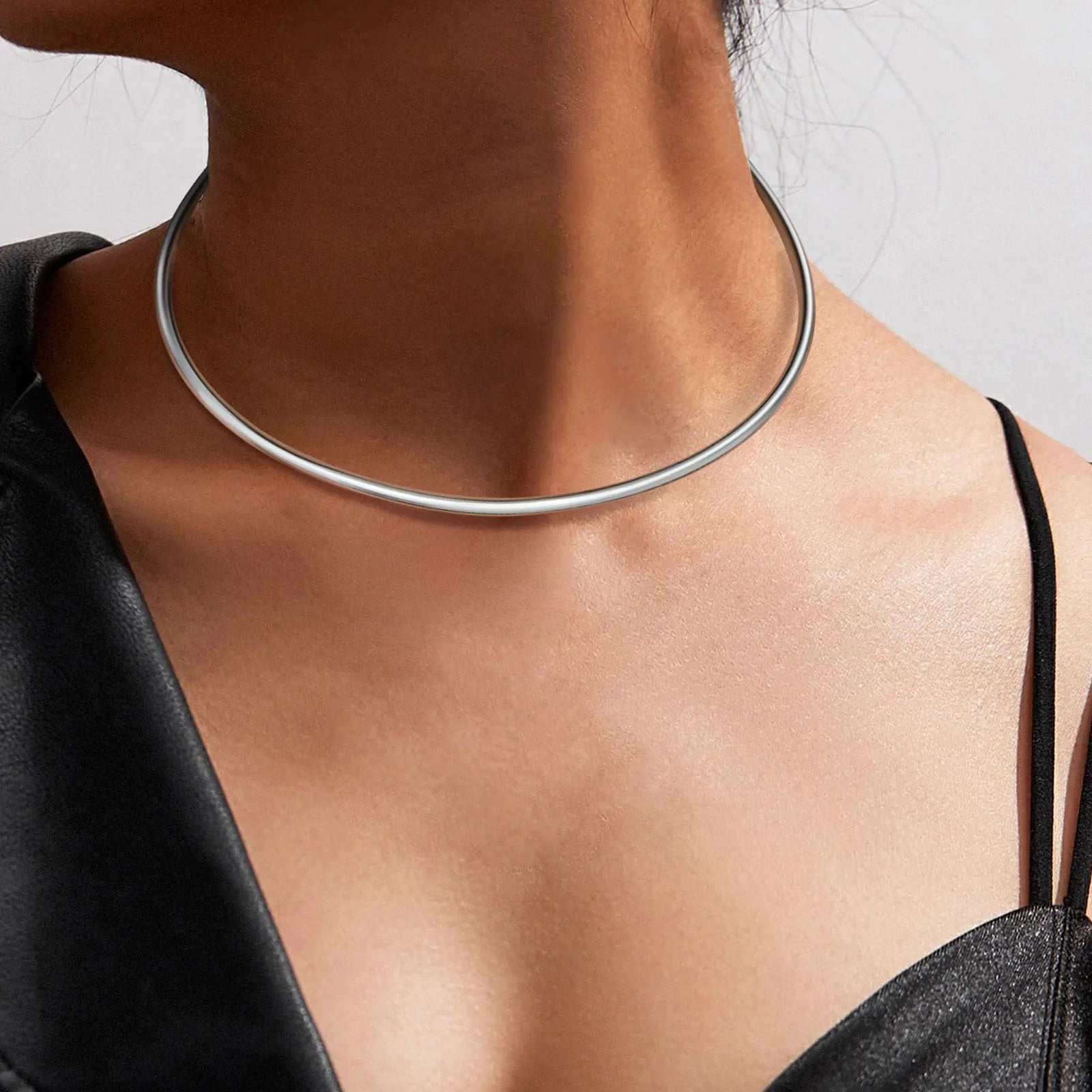 Adjustable Stainless Steel Neck Cuff Choker for Women
