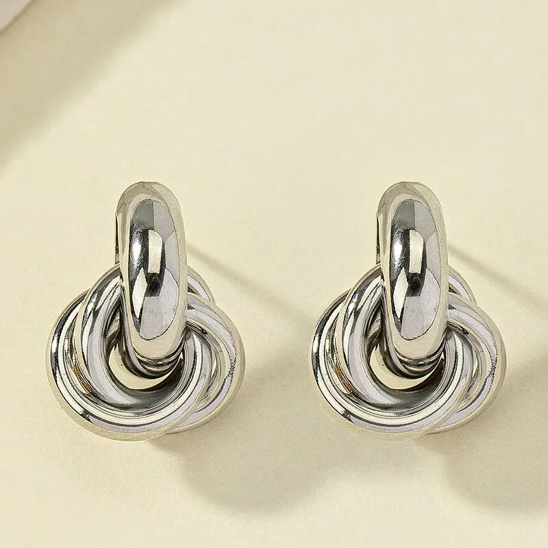 Geometric Knot Hoop Earrings