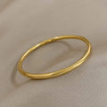 Gold Titanium Steel Geometric Bangle