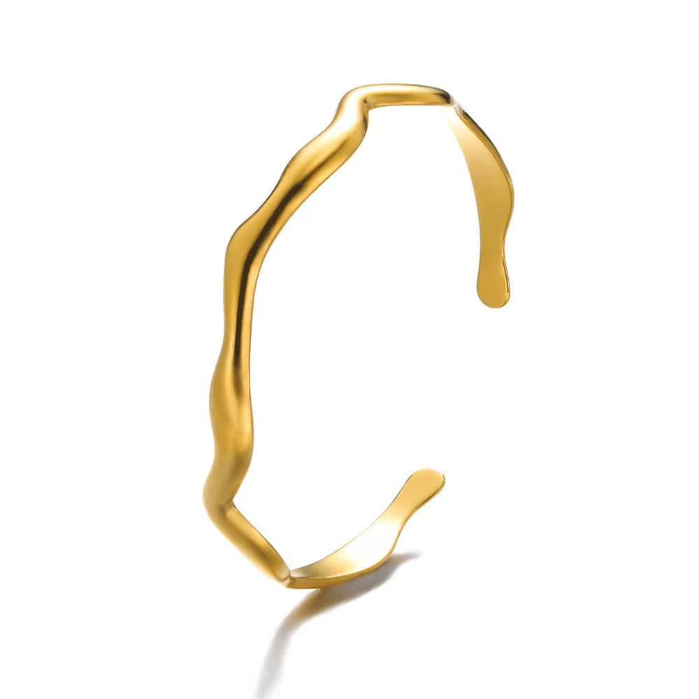 Classic Gold Stainless Steel Cuff Bracelet