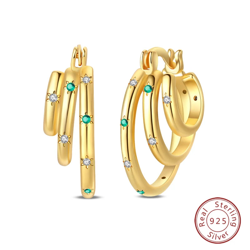 925 Sterling Silver Zircon Stud Earrings