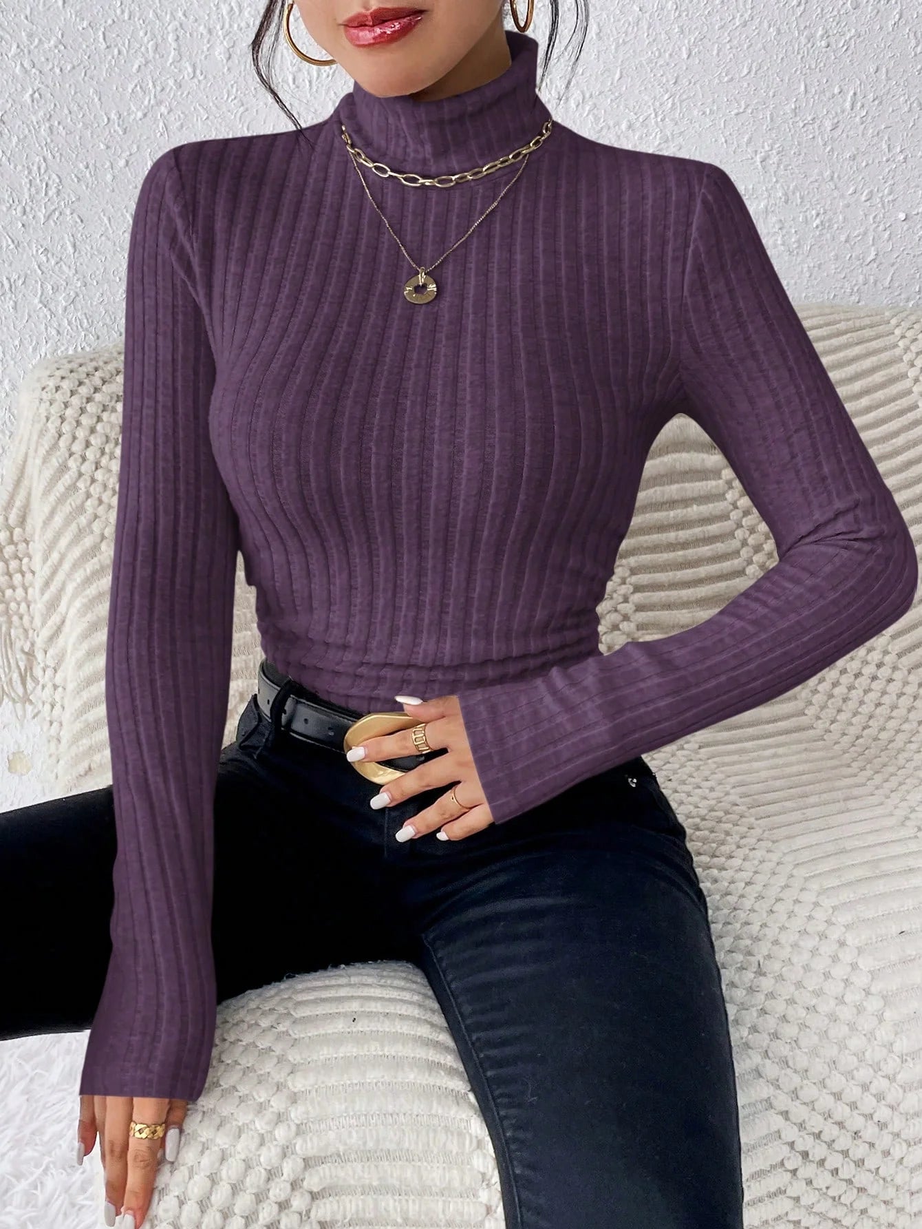 Soft Stretch Slim Knit Top