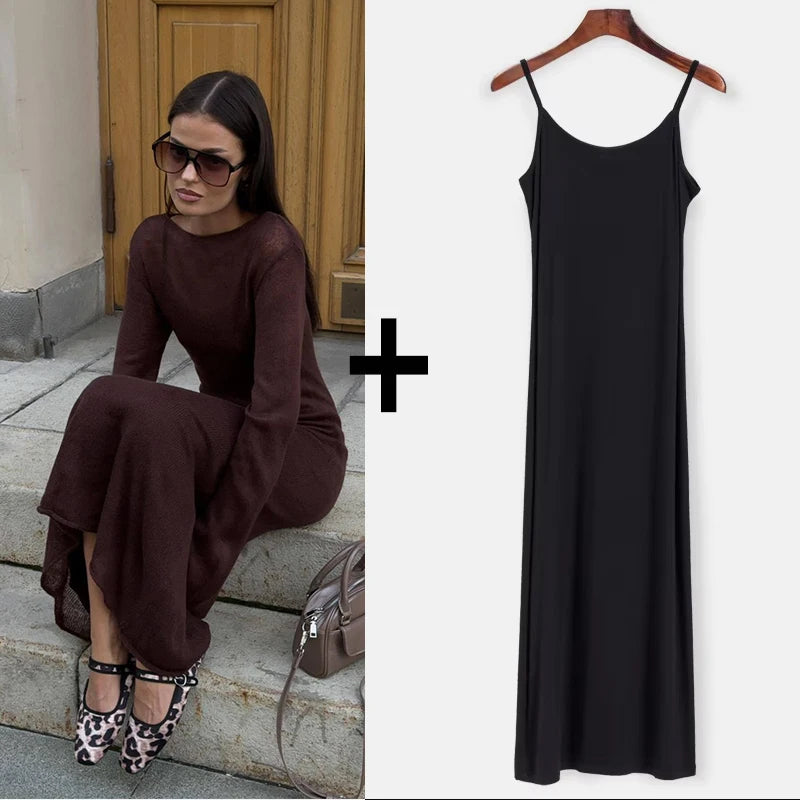 Urban Elegance Knit Midi Dress