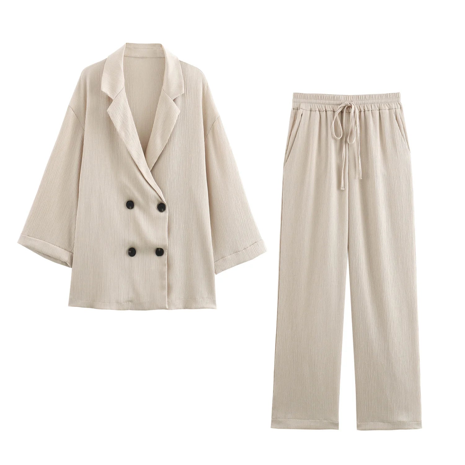 Modern Lady Wide-Leg Suit Set