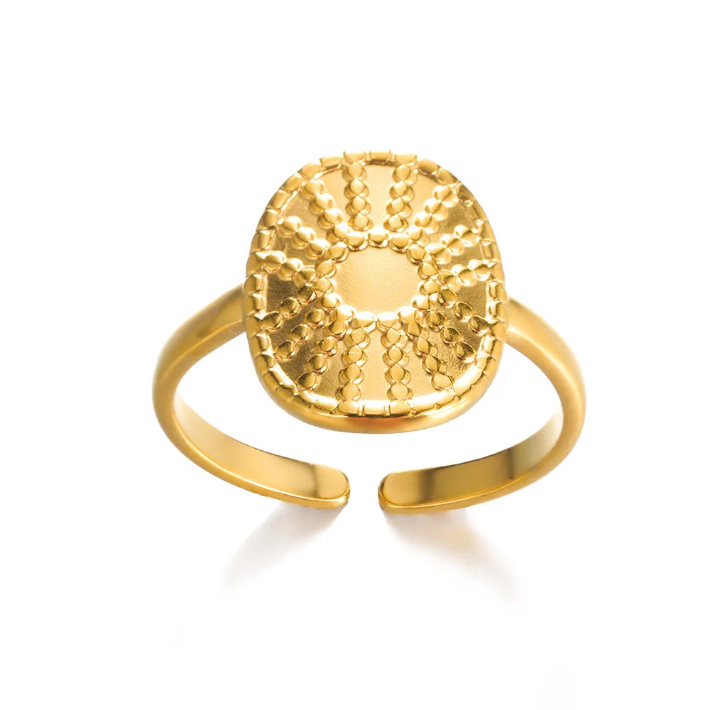 Luxury Gold Stainless Steel Ring for Women