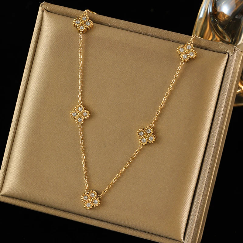 Floral Stainless Steel Jewelry Set
