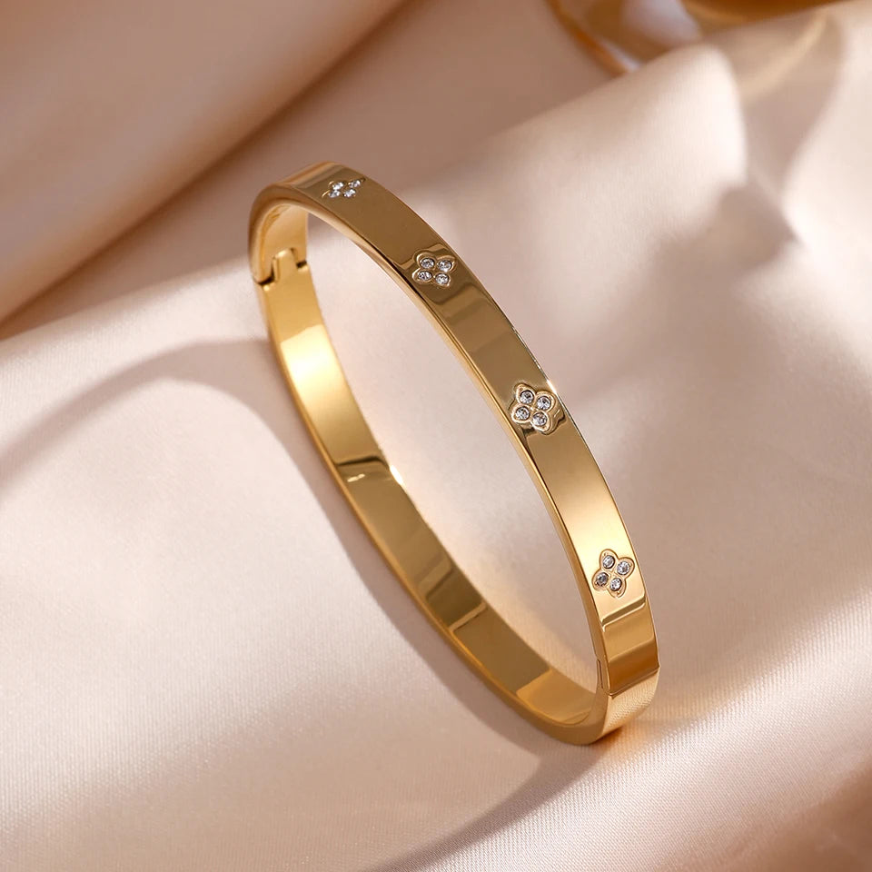 Sparkling Zirconia Stackable Bracelet Set