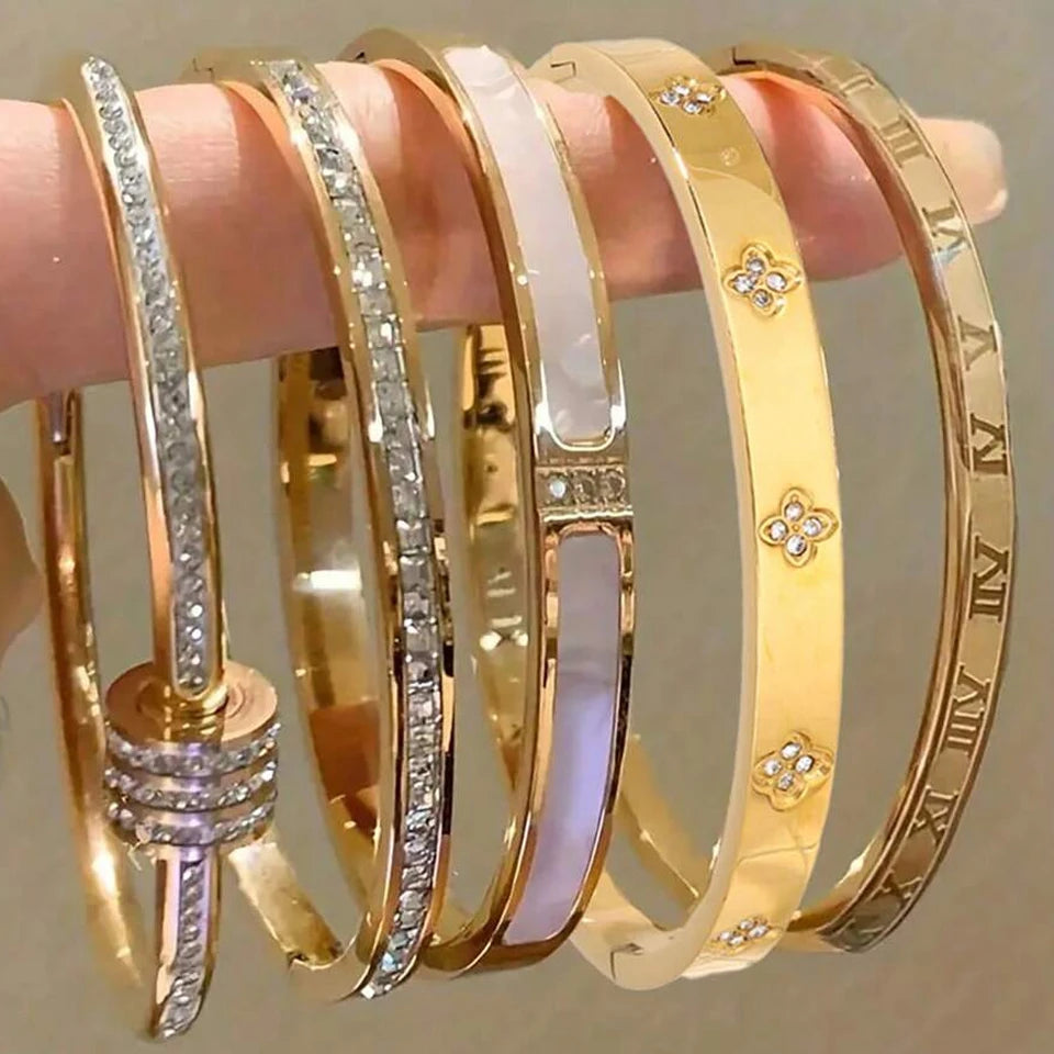 Sparkling Zirconia Stackable Bracelet Set