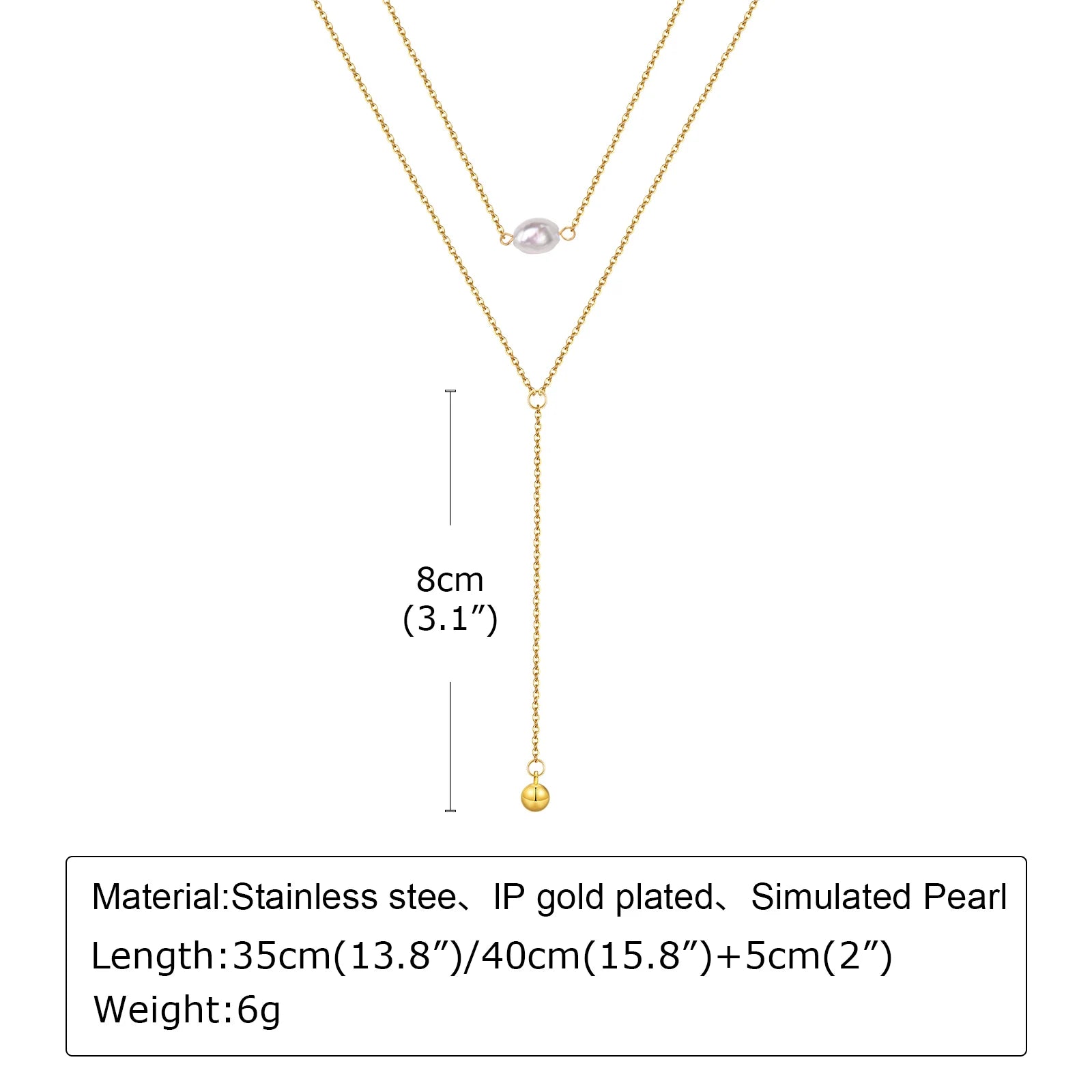 Double Layer Gold Fringe Chain Necklace for Women