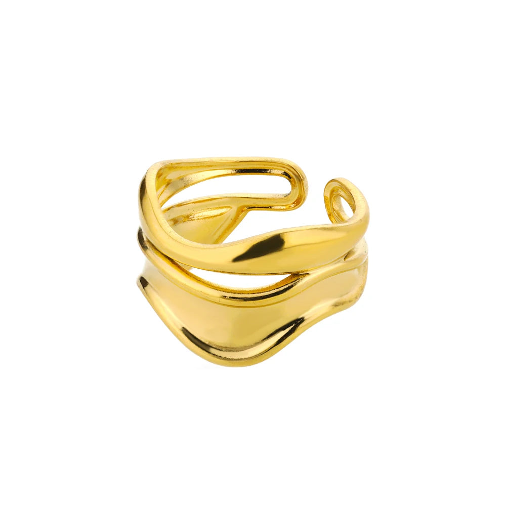 Luxury Gold Stainless Steel Ring for Women
