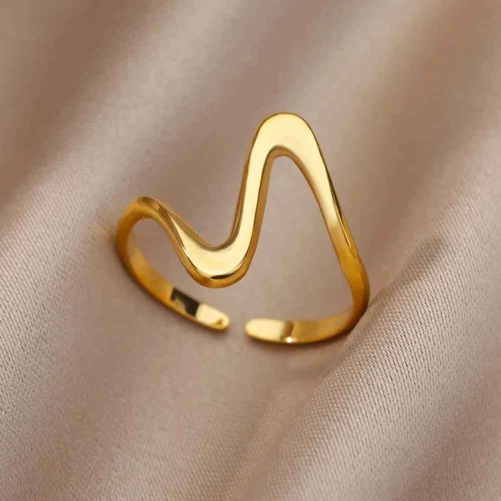 Luxury Gold Stainless Steel Ring for Women