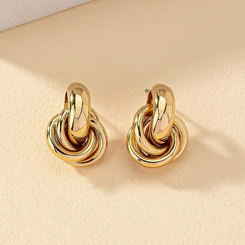 Geometric Knot Hoop Earrings