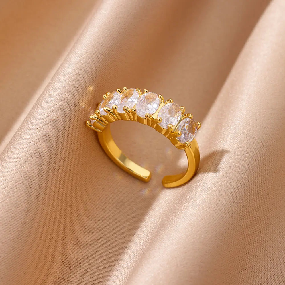18K Gold Plated Heart Zircon Ring