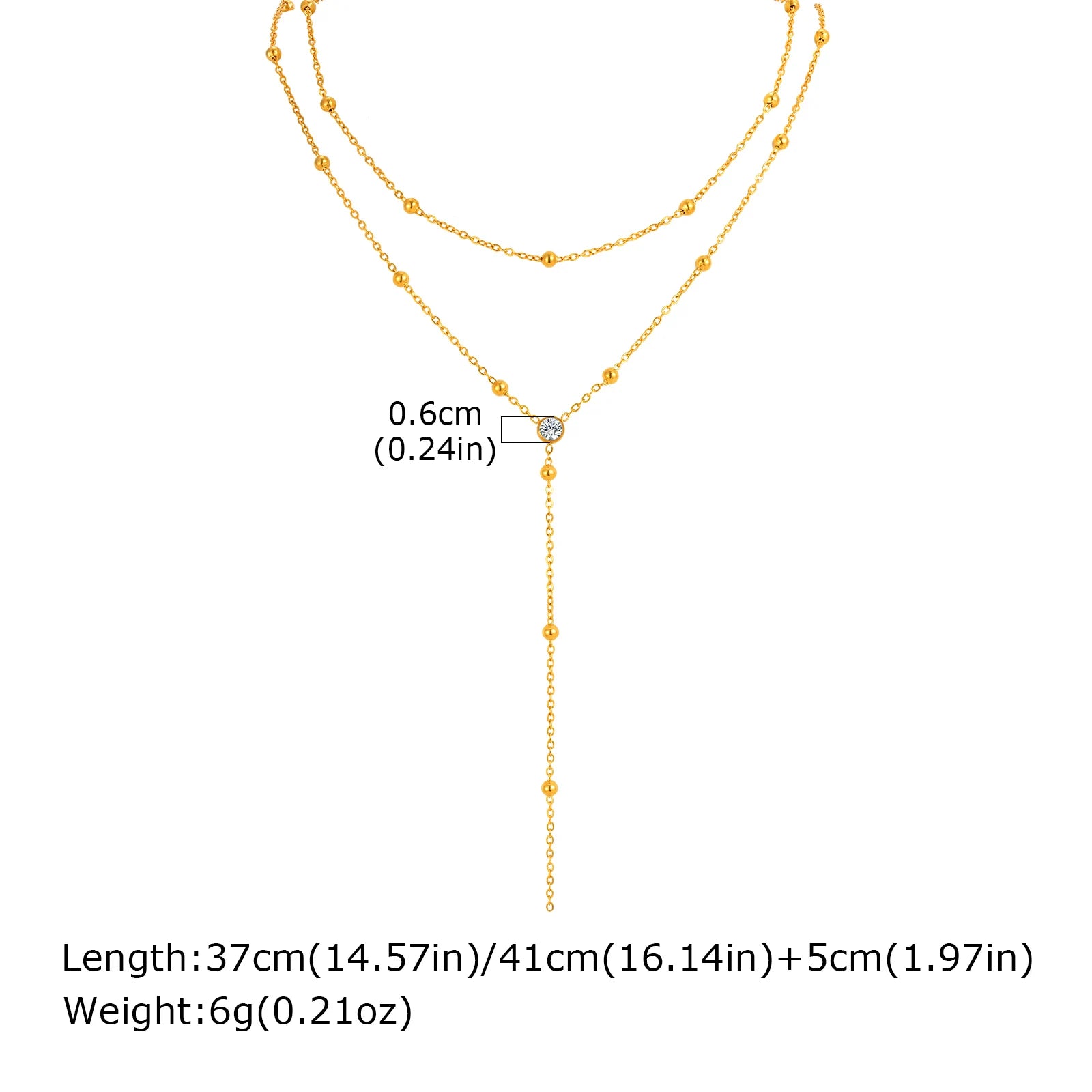Double Layer Gold Fringe Chain Necklace for Women