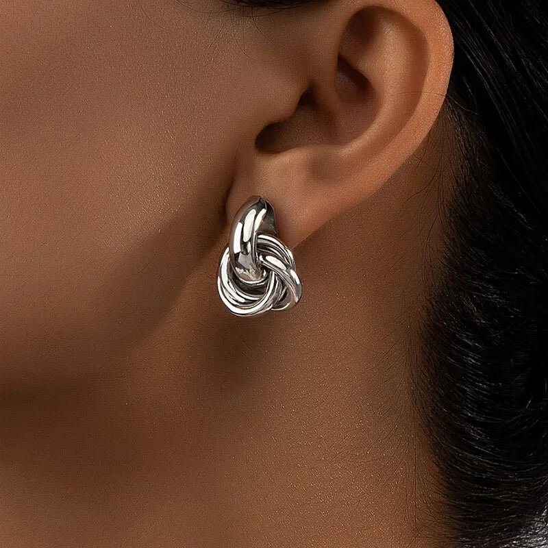 Geometric Knot Hoop Earrings
