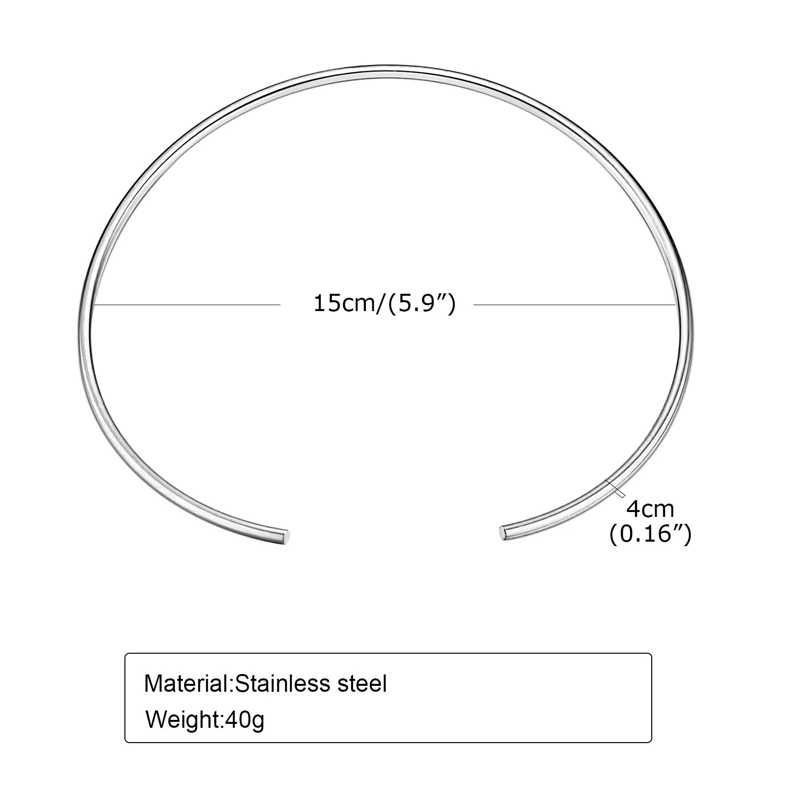 Adjustable Stainless Steel Neck Cuff Choker for Women