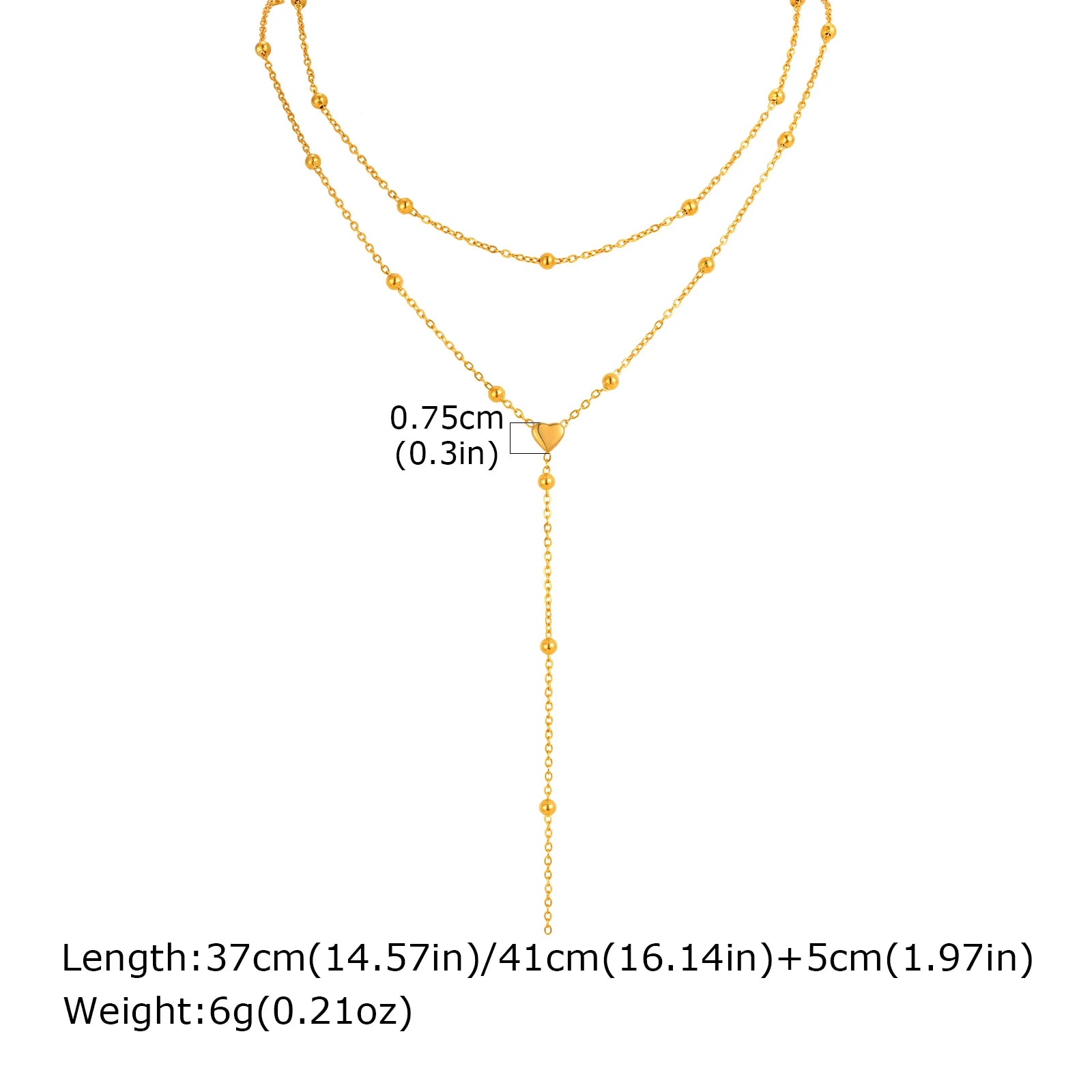 Double Layer Gold Fringe Chain Necklace for Women