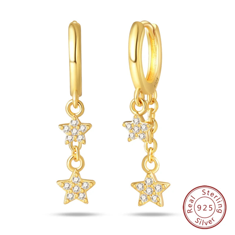 925 Sterling Silver Zircon Stud Earrings