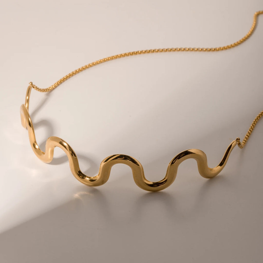 18K PVD Gold Stainless Steel Geometric Pendant Necklace