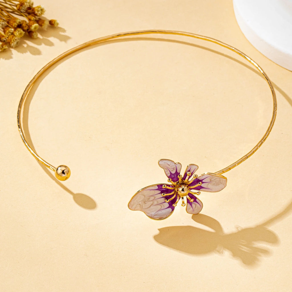 Romantic Flower Torque Necklace