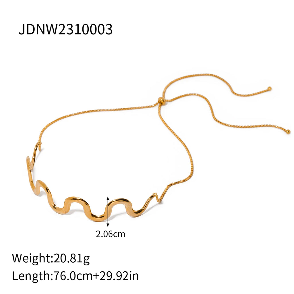 18K PVD Gold Stainless Steel Geometric Pendant Necklace