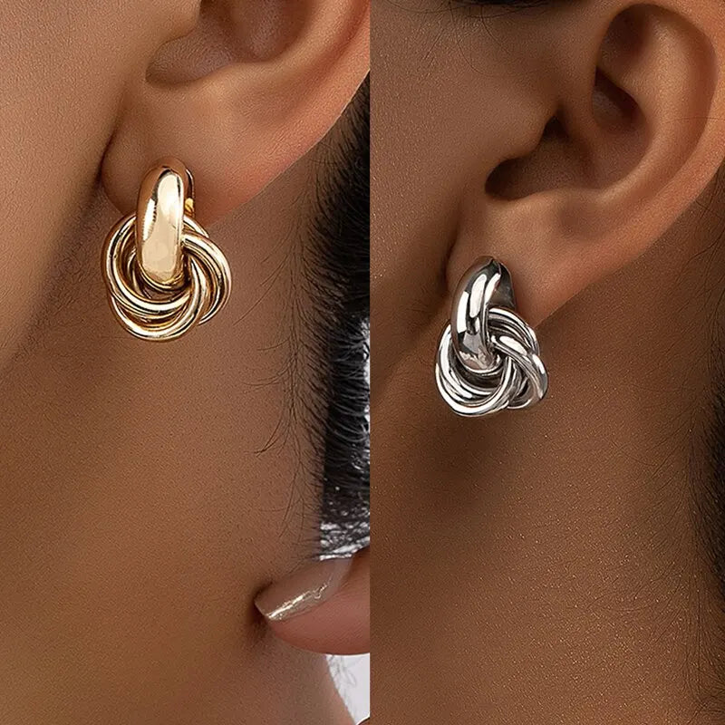 Geometric Knot Hoop Earrings