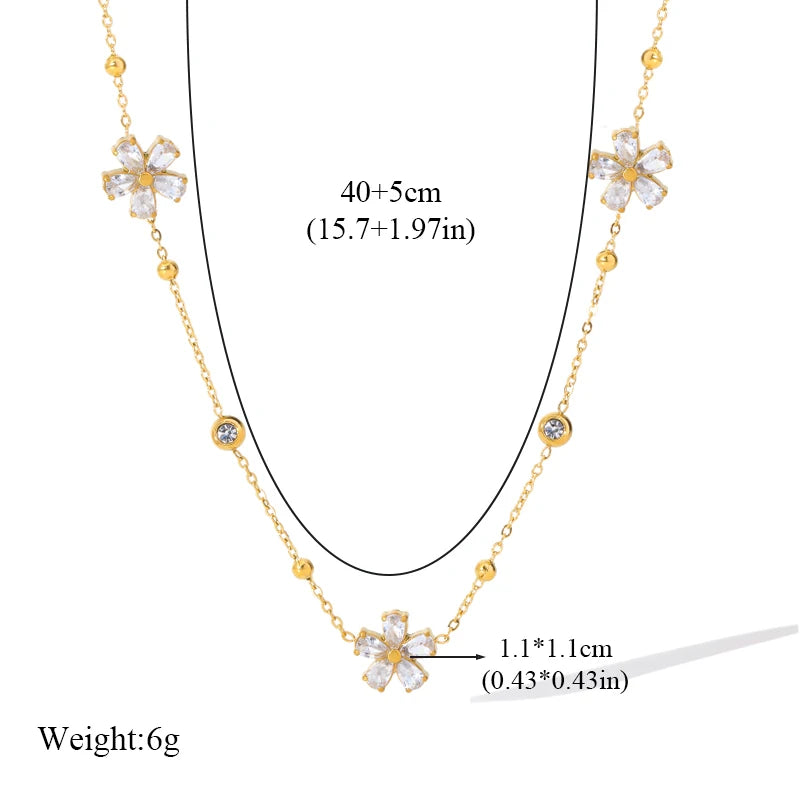 Floral Stainless Steel Jewelry Set