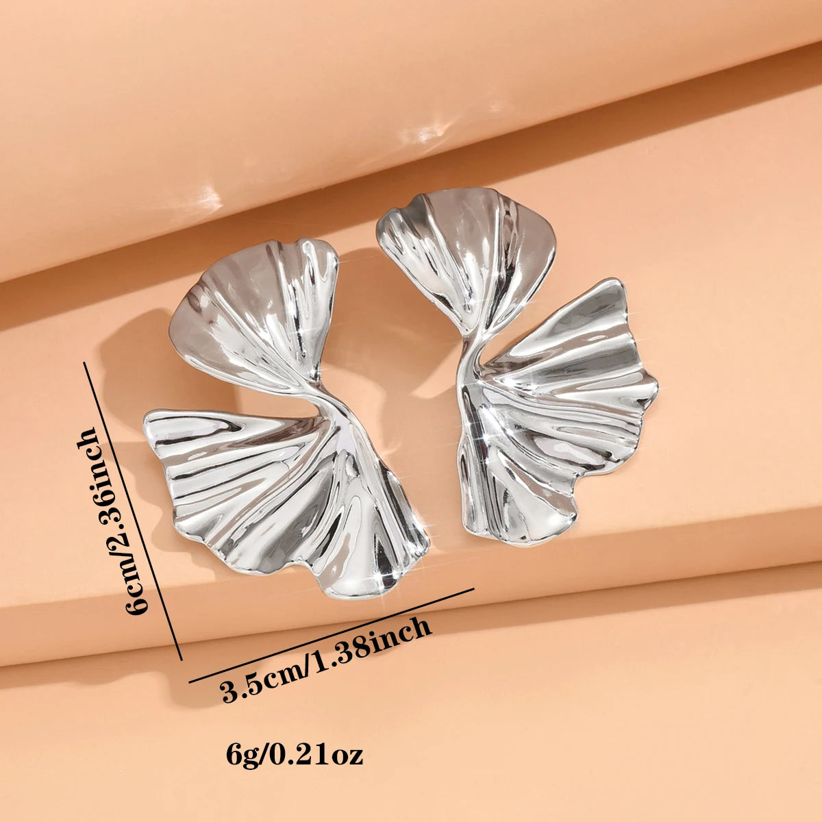 Gold Geometric Flower Stud Earrings for Women
